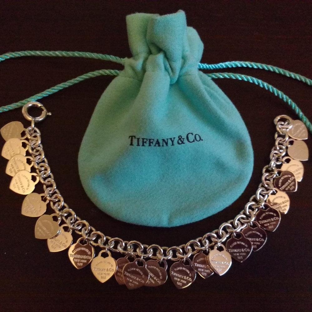 Tiffany Sterling Silver Multi-Heart Tag Bracelet